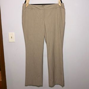 Talbots Beige Pinstriped Flare Leg Dress Pants